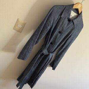 Club Monaco Blue Cambray trench coat